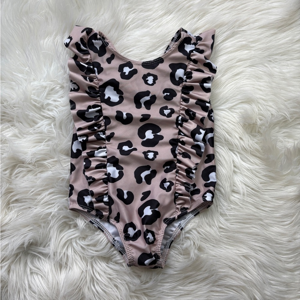 Leopard Print Ruffled Swimsuit